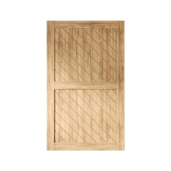 XT2 50 in. x 80 in. C-Panel Solid Core Unfinished Slanted Stripe Design Pine Wood Interior Sliding Barn Door Slab