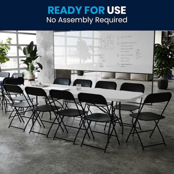 Carnegy Avenue 11-Piece Black Event/Training Folding Table Set