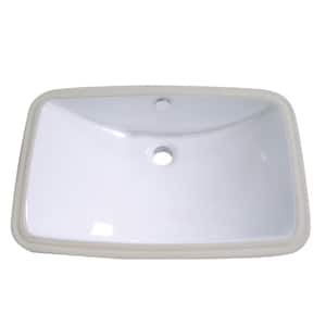 Forum Rectangular Undermount Bathroom Sink in White