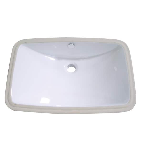 Kingston Brass Forum Rectangular Undermount Bathroom Sink in White