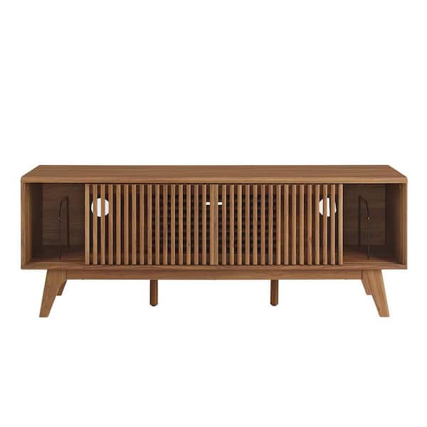 MODWAY Iterate 59 in. TV Stand in Walnut EEI-6180-WAL - The Home Depot