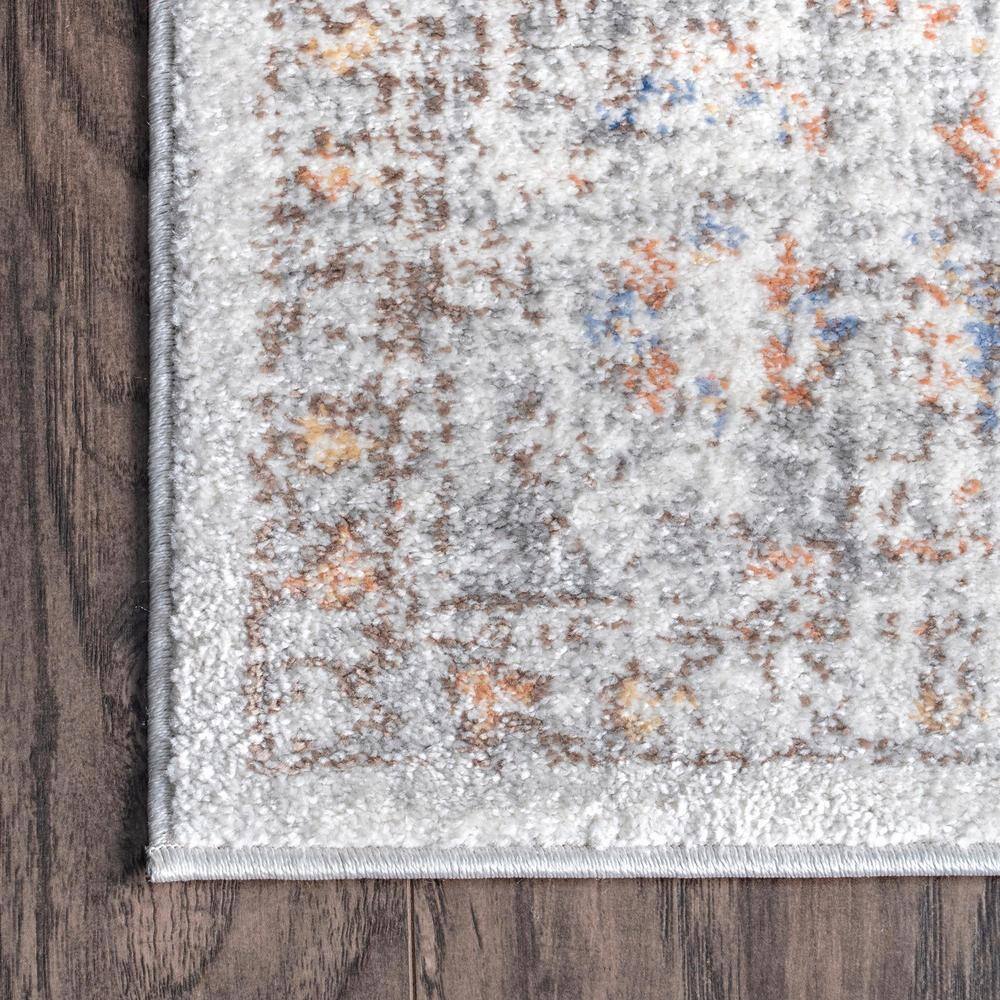 Gray and Beige Vintage Floral Synthetic Area Rug 3' x 5'