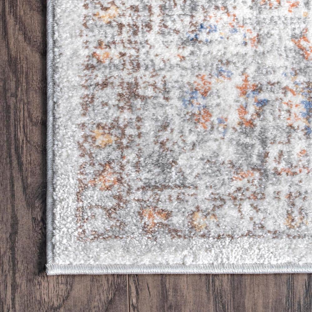Jacquie Vintage Floral Gray Synthetic 4' x 6' Area Rug