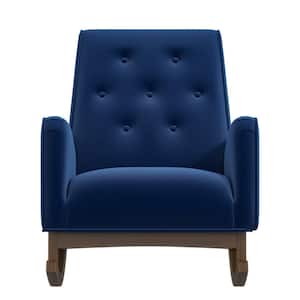 Dalston Modern Velvet Upholstered Indoor Livingroom Rocking Accent Chair in Blue