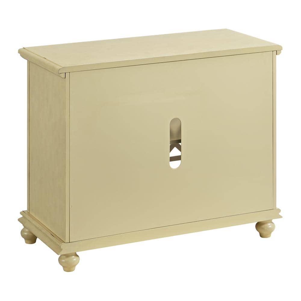 Antique White Traditional Small Spaces TV Stand with Cabinet