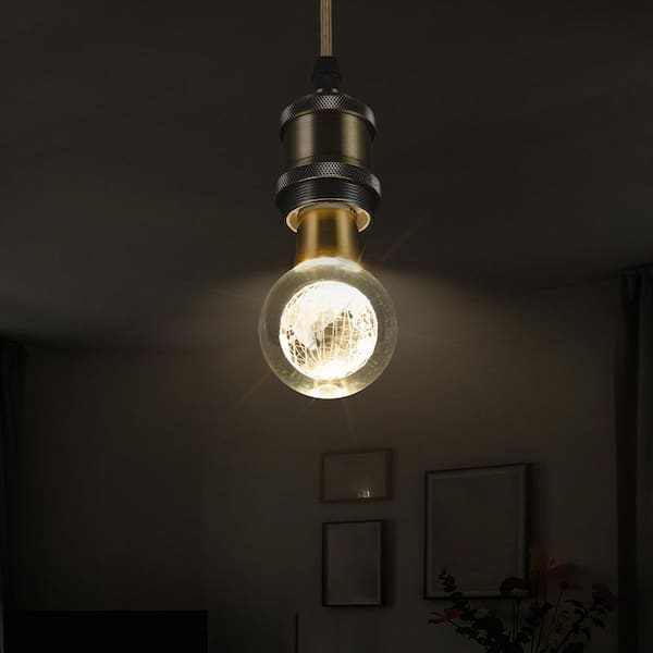 5-Watt Equivalent Atlas Globe Shaped E26/27 Crystal LED Light Bulb in Warm White (1-Pack)