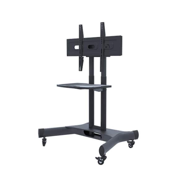 Lukyamzn Universal Swivel TV Standalone Mount for 32 in. - 80 in. TVs with Adjustable Table Top Tiltable and Locking Wheels Black