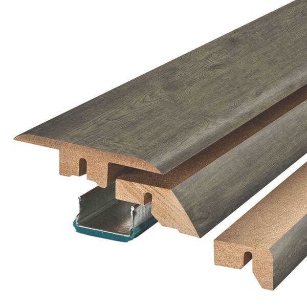 Pergo Ventura Pewter Hickory 3/4 in. Thick x 2-1/8 in. Wide x 78-3/4 in. Length Laminate 4-in-1 Molding