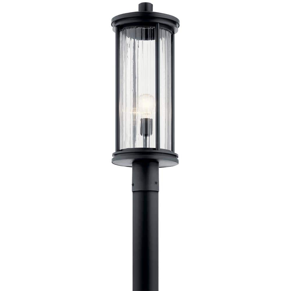 KICHLER Barras 1-Light Black Aluminum Hardwired Waterproof Outdoor