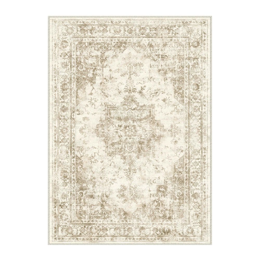 Lonesome Brown Vintage 5 ft. x 7 ft. Washable Medallion Distressed Area Rug price history on PriceWatchPro
