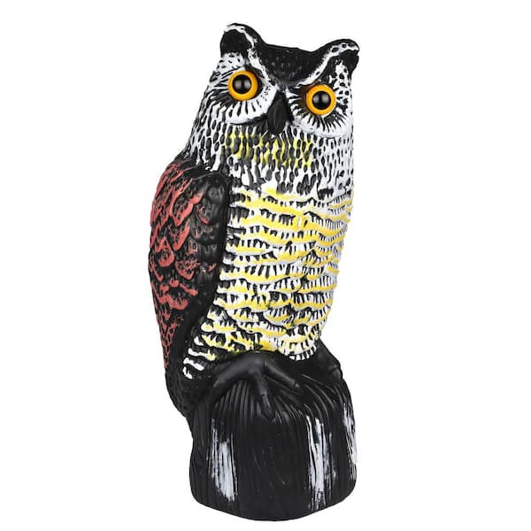 ITOPFOX Solar Powered Owl Decoy with Flashing Eye Hoot Sound Infrared Sensor, Garden Yard Protector