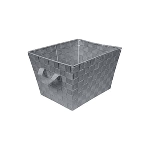 12 in. H x 8 in. W x 10 in. D Gray Fabric Cube Storage Bin