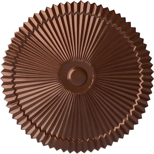 Ekena Millwork 24 in. x 3 in. Shakuras Urethane Ceiling Medallion (Fits Canopies upto 5 in.), Copper Penny