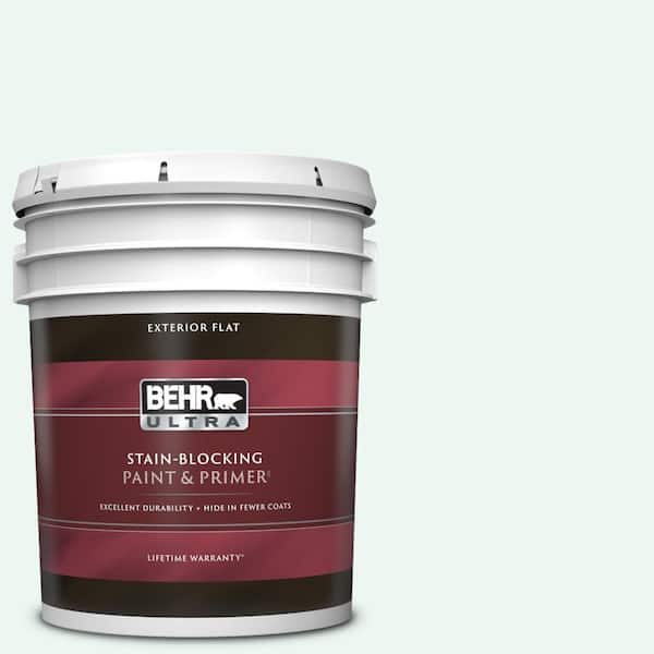 BEHR ULTRA 5 gal. #PPL-15 Icy Wind Flat Exterior Paint & Primer