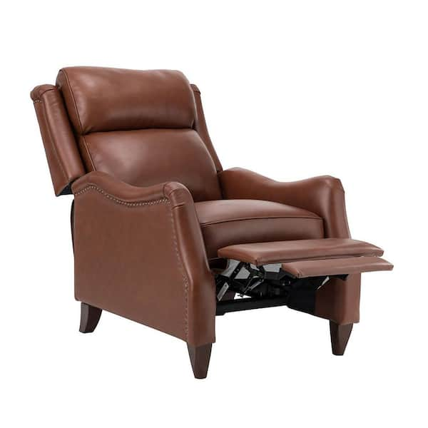 Jayden Creation Heinrich Brown Genuine Leather Recliner With Solid Wood Legs Rclb0614 Brown 9619