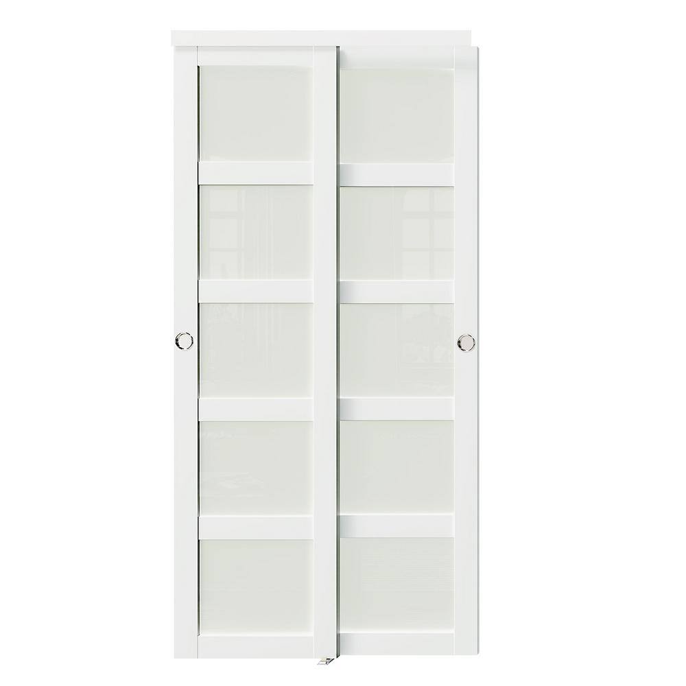 Reviews for TENONER 48 in. x 80 in. MDF, Solid Core, White Double Slide