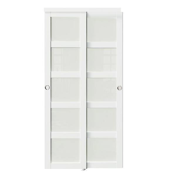 Reviews for TENONER 48 in. x 80 in. MDF, Solid Core, White Double Slide