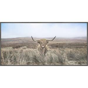 "Cattle on a Hill" by Marmont Hill Floater Framed Canvas Animal Art Print 30 in. x 60 in.