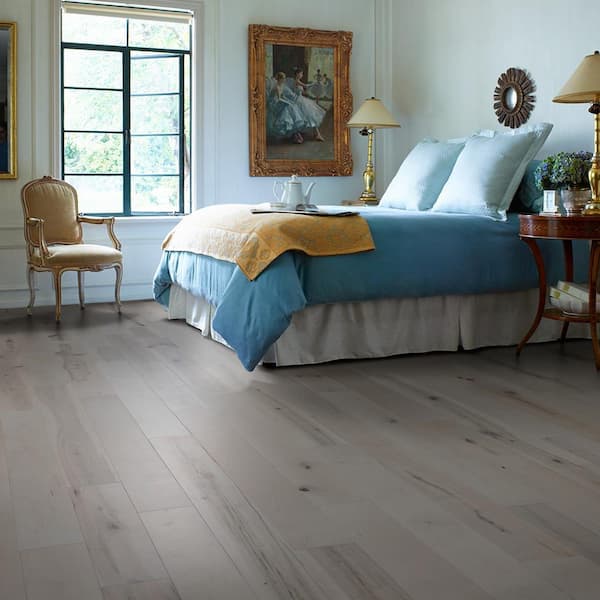 Avila Maple 3/8 in. T x 6.5 in. W Click Lock Wire Brushed Engineered Hardwood Flooring (23.6 sq. ft./case)