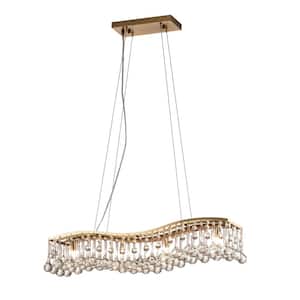 4-Light Sparkling Gold Island Chandelier With Crystal