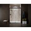 KOHLER Levity 44-48 in.W x 74 in. H Sliding Frameless Shower Door in Matte Black with Crystal Clear Glass K-706008-L-BL