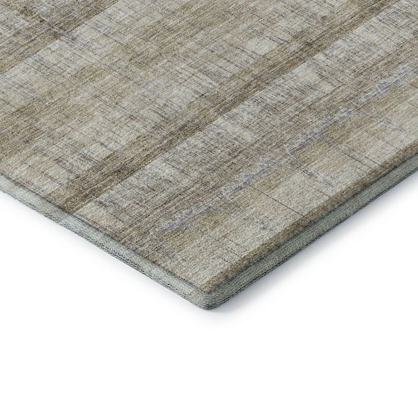 Mayfield Premium Machine Washable Indoor/Outdoor Geometric AMF629 Taupe 5 ft. x 7 ft. 6 in. Area Rug