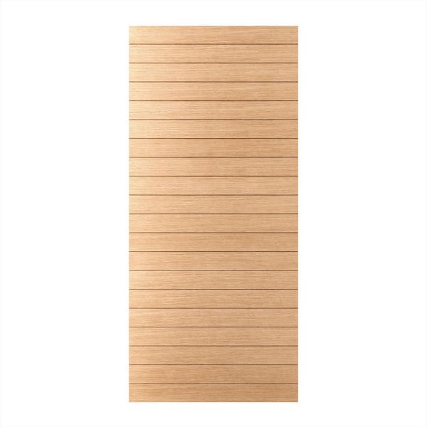 Camden 42 in. x 96 in. Universal/Reversible White Oak Unfinished Wood Front Door Slab