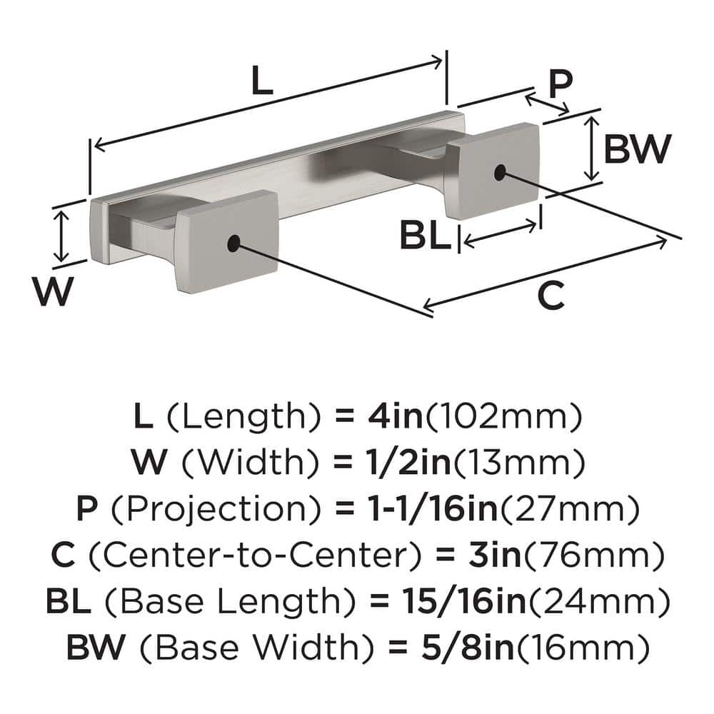 Satin Nickel Brushed Modern Cabinet Bar Pulls with Mounting Hardware