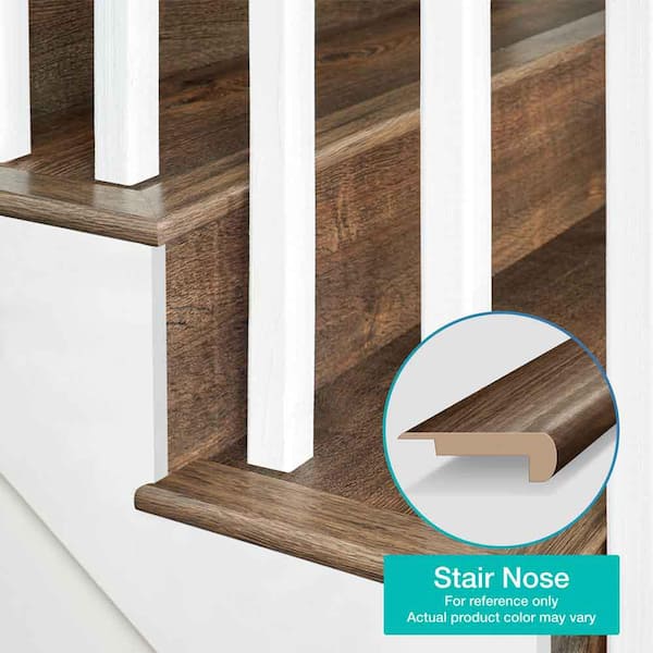 Cadet 0.75 in. T x 2.37 in. W x 78.7 in. L Textured Wood Look Laminate Moulding/Trim Stair Nose Molding