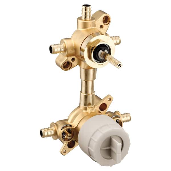 MOEN M-CORE Mixing Valve with 3 or 6 Function Integrated Transfer Valve with Crimp Ring PEX Connections and Stops