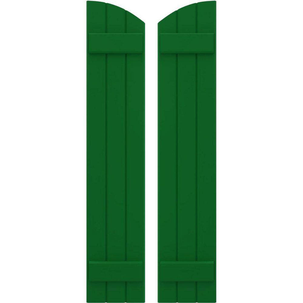 10-1/2 in. W x 48 in. H Americraft Exterior Real Wood Joined Board and Batten Shutters Elliptical Top Viridian Green price history on PriceWatchPro