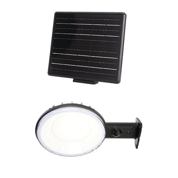 5000 Lumen 120° Black Motion Activated Solar Powered Integrated LED Barn Flood Light (1-Pack)
