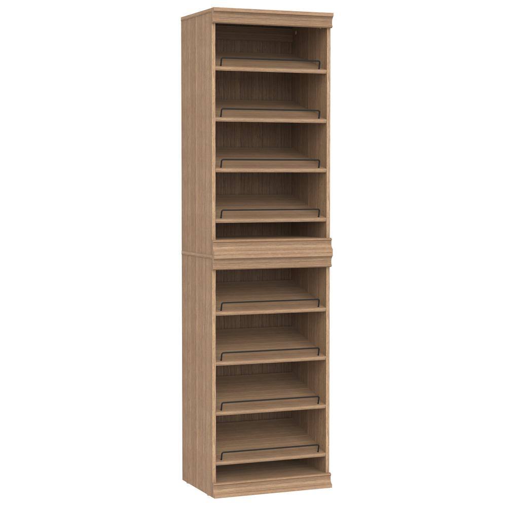 Modular Storage 21.38 in. W Honey Tower System 8-Shelf Wood Closet System