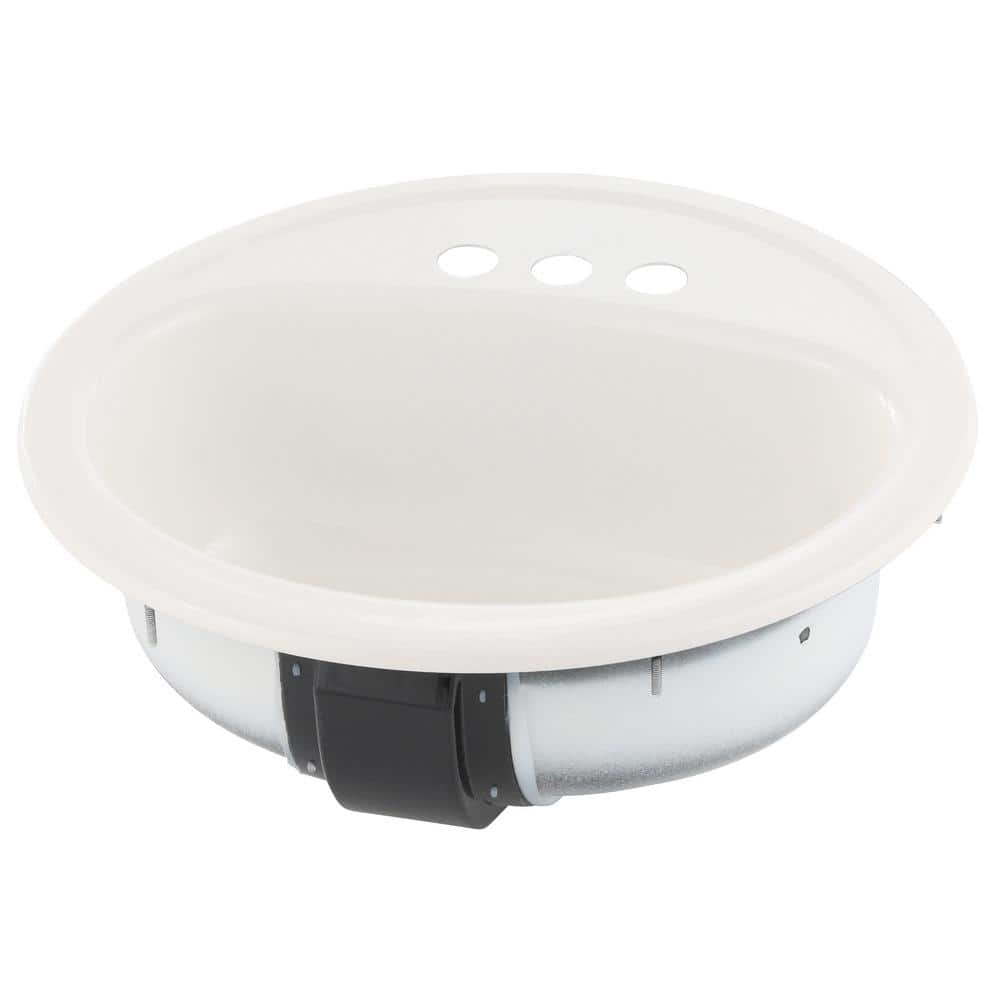 Elegant White Glass 19" Round Pedestal Bathroom Sink