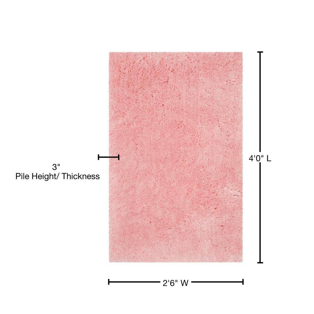 Pink Hand-Tufted Shag Area Rug with Synthetic Sheepskin