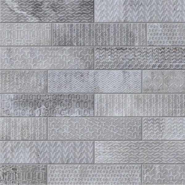 GAYAFORES Brickbold Grey 3 in. x 13 in. Glazed Porcelain Decorative Wall Tile (13.35 sq. ft. / case)