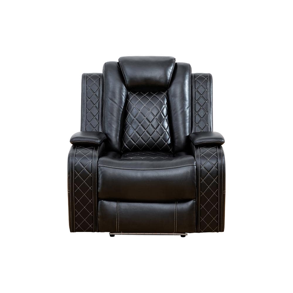 Bogiez l Black Faux Leather Standard No Motion Recliner