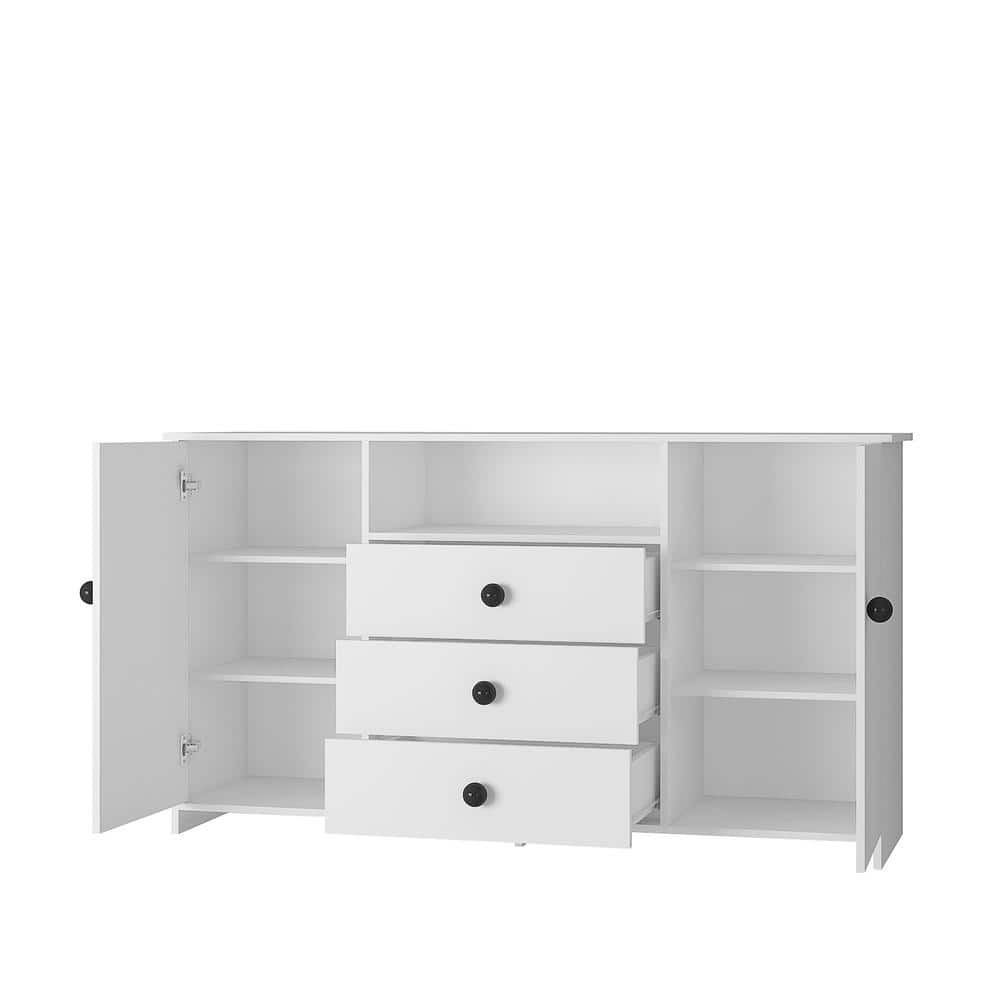 47 in. W x 15.7 in. D x 30 in. H Bathroom White Linen Cabinet