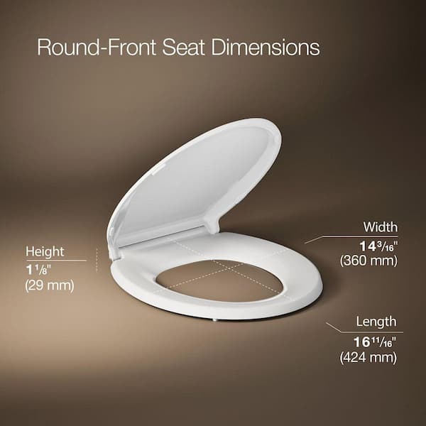 Cachet Round Antimicrobial, Soft Close Toilet Seat in White