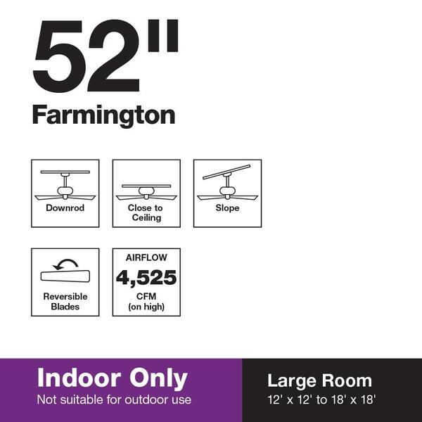 NEW***Farmington 52 In. Ceiling authentic Fan Reversible Blades White