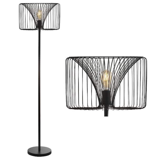 JONATHAN Y Gridley 61 in. Metal LED Floor Lamp, Black