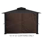 10 ft. x 12 ft. Brown Universal Privacy Curtain for Gazebo (4-Sides Curtain Only)