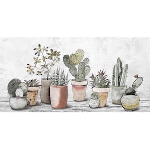 "Mixed Cacti and Succulents" by Marmont Hill Unframed Canvas Nature Wall Art 30 in. x 60 in.