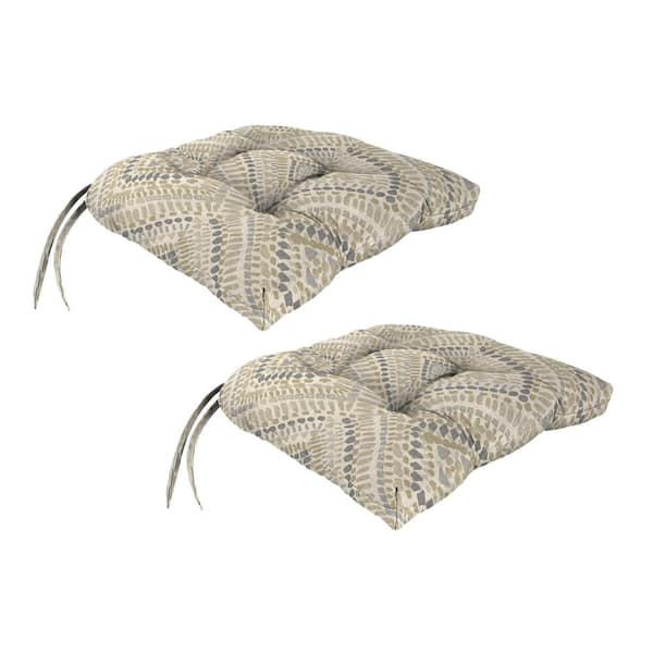 Jordan Manufacturing 18 in. L x 17 in. W x 3 in. T Rectangular Outdoor Wicker Seat Cushion in Joli Scorn (2-Pack)