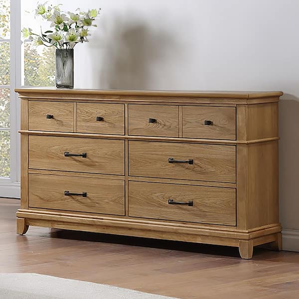 New Classic Furniture Sunstone Honey Brown Wood 6-Drawer 60 in. Wide Dresser