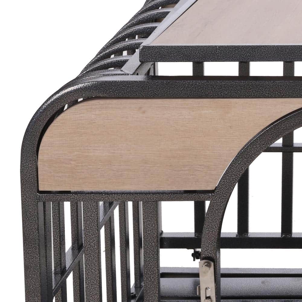Large Gray Rolling Heavy Duty Dog Crate with Removable Trays