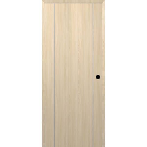 Belldinni Optima 2U DIY-Friendly 18 in. x 80 in. Left-Hand Solid Core Loire Ash Composite Single Prehung Interior Door
