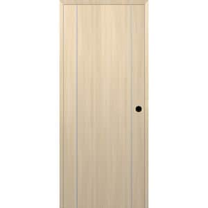 Optima 2U DIY-Friendly 28 in. x 84 in. Left-Hand Solid Core Loire Ash Composite Single Prehung Interior Door