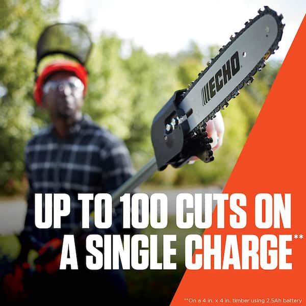 10 in. Bar 56-Volt Cordless Battery Powered 96 in. Pole Saw with Fixed Shaft Providing 12 ft. of Reach(Tool Only)