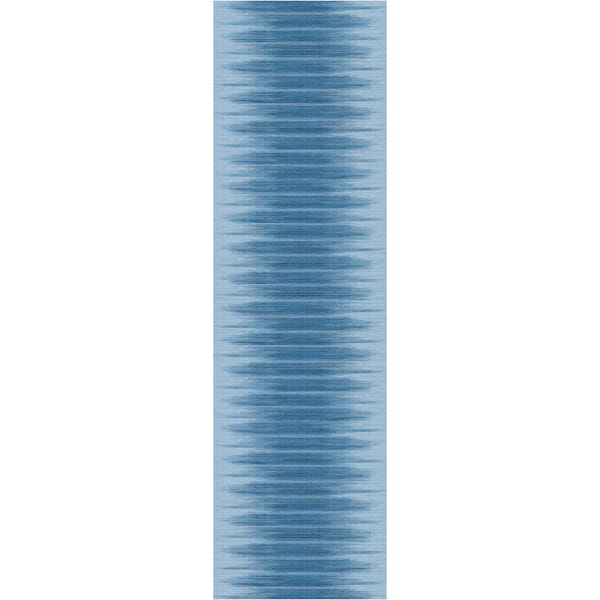 Vintage Home Blue 2 ft. x 8 ft. Abstract Contemporary Runner Area Rug